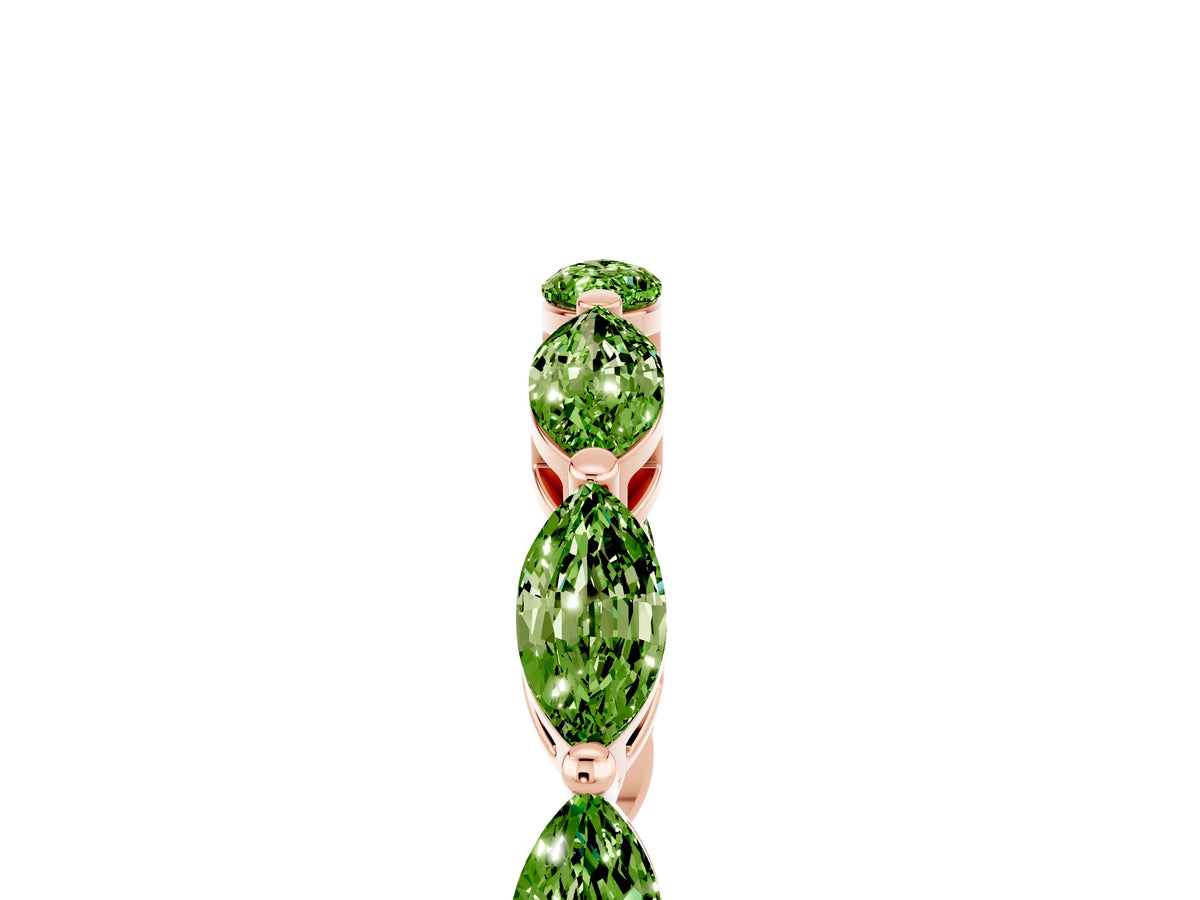 Marquise Peridot Eternity Band in Rose gold with U-Prong Setting_5