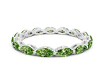 Marquise Peridot Eternity Band in Silver with U-Prong Setting