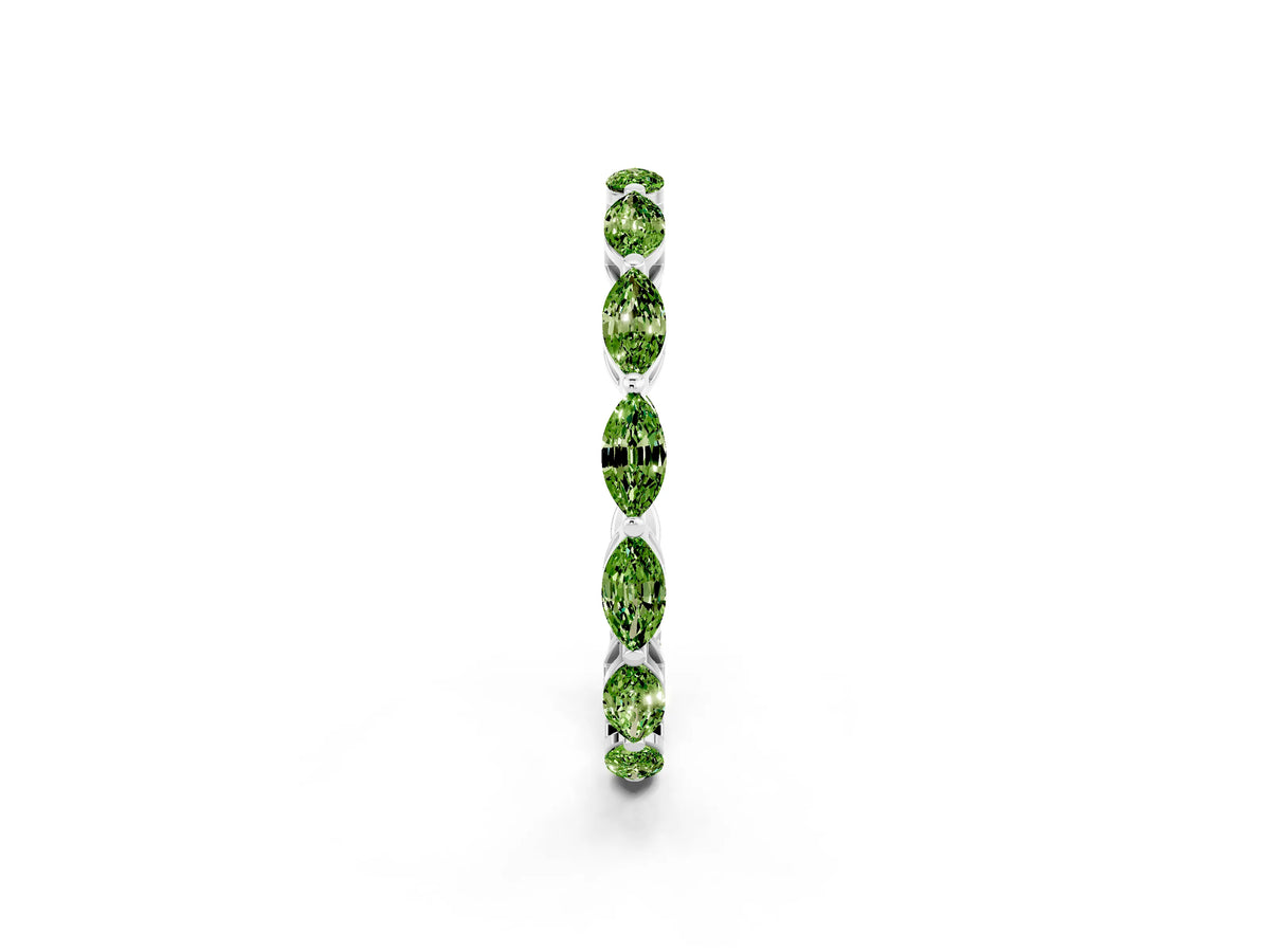 Marquise Peridot Eternity Band in Silver with U-Prong Setting_2