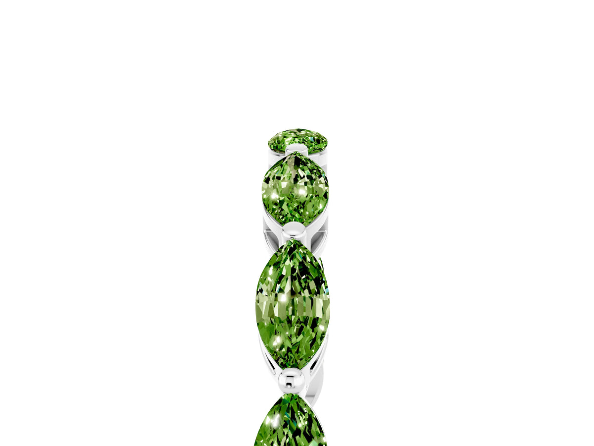 Marquise Peridot Eternity Band in Silver with U-Prong Setting_5