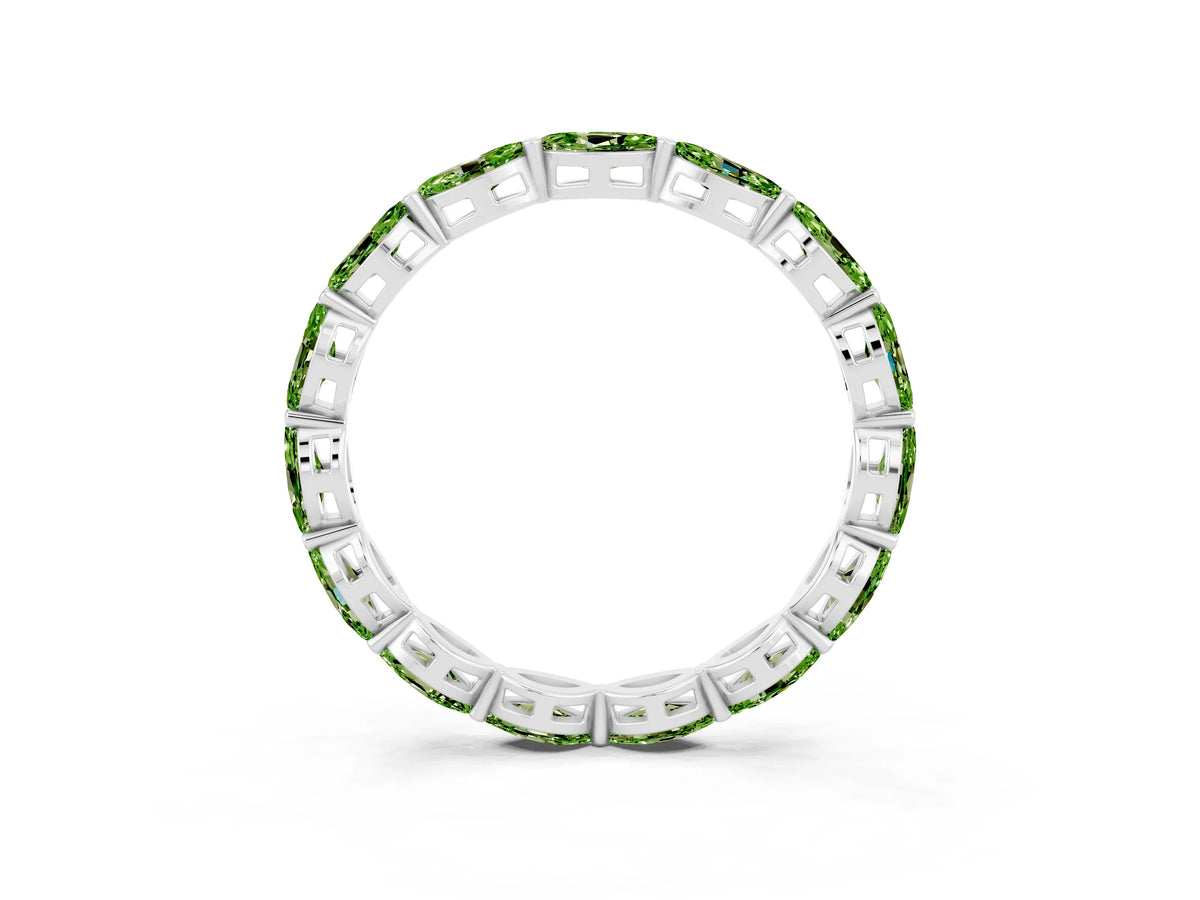 Marquise Peridot Eternity Band in White gold with U-Prong Setting_3