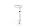 Marquise Peridot Floral Cluster Bypass Ring in White gold with Prong Setting_2