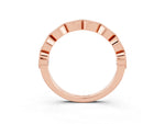 Marquise Peridot Milgrain Half Eternity Band in Rose gold with Bezel Setting_3