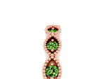 Marquise Peridot Milgrain Half Eternity Band in Rose gold with Bezel Setting_5