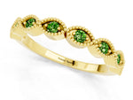 Marquise Peridot Milgrain Half Eternity Band in Yellow gold with Bezel Setting_1