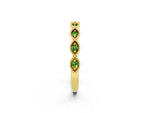 Marquise Peridot Milgrain Half Eternity Band in Yellow gold with Bezel Setting_2