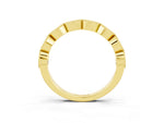 Marquise Peridot Milgrain Half Eternity Band in Yellow gold with Bezel Setting_3