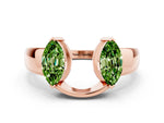 Marquise Peridot Open Band Ring in Rose gold with Tension Setting