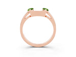 Marquise Peridot Open Band Ring in Rose gold with Tension Setting_3