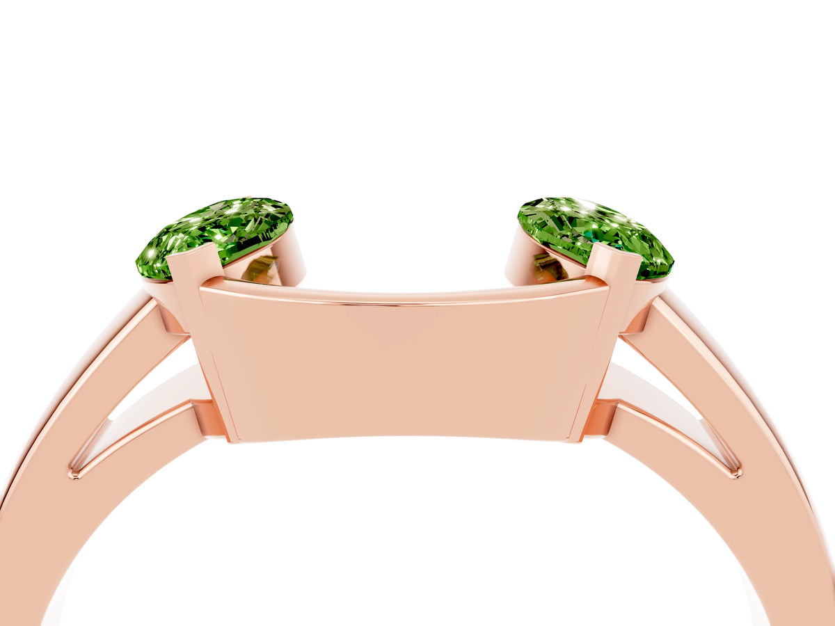 Marquise Peridot Open Band Ring in Rose gold with Tension Setting_4