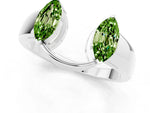 Marquise Peridot Open Band Ring in Silver with Tension Setting_1