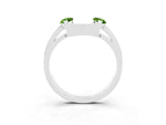 Marquise Peridot Open Band Ring in Silver with Tension Setting_3