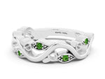 Marquise Peridot Vine Eternity Band in Silver with Bezel Setting