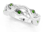 Marquise Peridot Vine Eternity Band in White gold with Bezel Setting_1