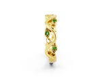 Marquise Peridot Vine Eternity Band in Yellow gold with Bezel Setting_2