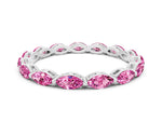 Marquise Pink Sapphire Eternity Band in Platinum with U-Prong Setting