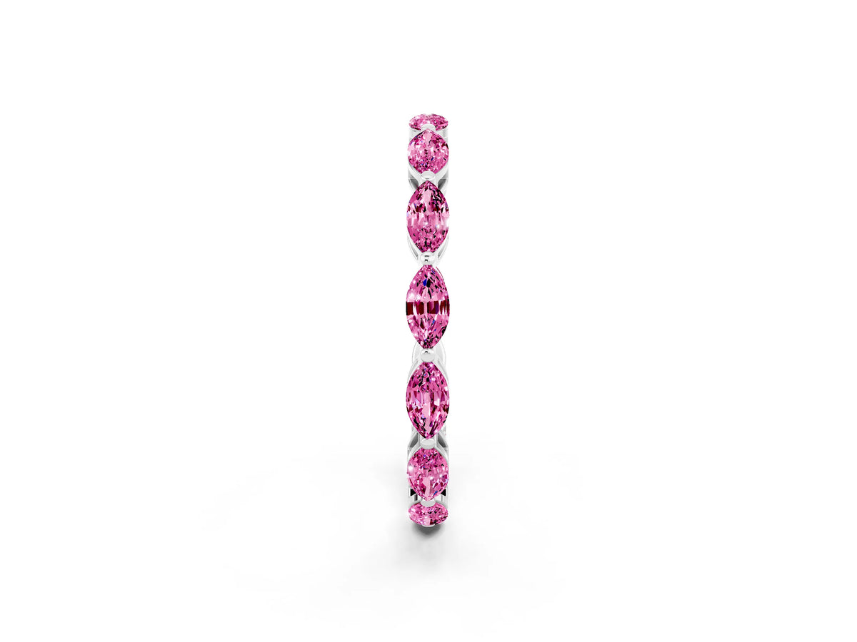 Marquise Pink Sapphire Eternity Band in Platinum with U-Prong Setting_2