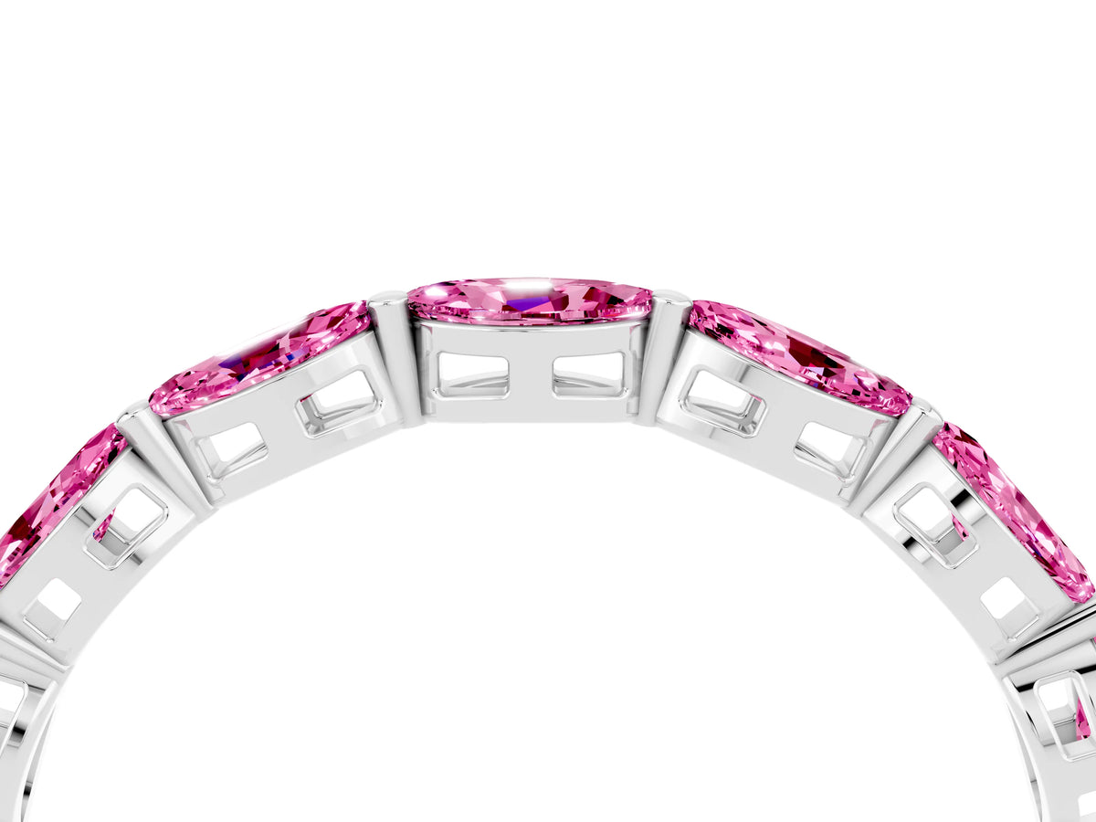 Marquise Pink Sapphire Eternity Band in Platinum with U-Prong Setting_4