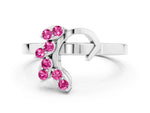 Marquise Pink Sapphire Floral Cluster Bypass Ring in Platinum with Prong Setting