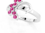 Marquise Pink Sapphire Floral Cluster Bypass Ring in Platinum with Prong Setting_1