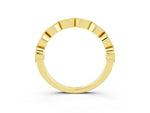 Marquise Pink Sapphire Milgrain Half Eternity Band in Yellow gold with Bezel Setting_3