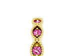 Marquise Pink Sapphire Milgrain Half Eternity Band in Yellow gold with Bezel Setting_5