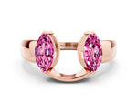 Marquise Pink Sapphire Open Band Ring in Rose gold with Tension Setting