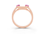 Marquise Pink Sapphire Open Band Ring in Rose gold with Tension Setting_3