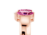 Marquise Pink Sapphire Open Band Ring in Rose gold with Tension Setting_5
