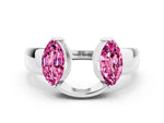Marquise Pink Sapphire Open Band Ring in White gold with Tension Setting_12