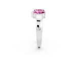 Marquise Pink Sapphire Open Band Ring in White gold with Tension Setting_14