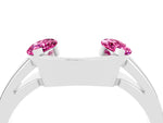Marquise Pink Sapphire Open Band Ring in White gold with Tension Setting_16