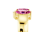 Marquise Pink Sapphire Open Band Ring in Yellow gold with Tension Setting_5