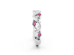 Marquise Pink Sapphire Vine Eternity Band in Platinum with Bezel Setting_2