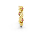 Marquise Pink Sapphire Vine Eternity Band in Yellow gold with Bezel Setting_2