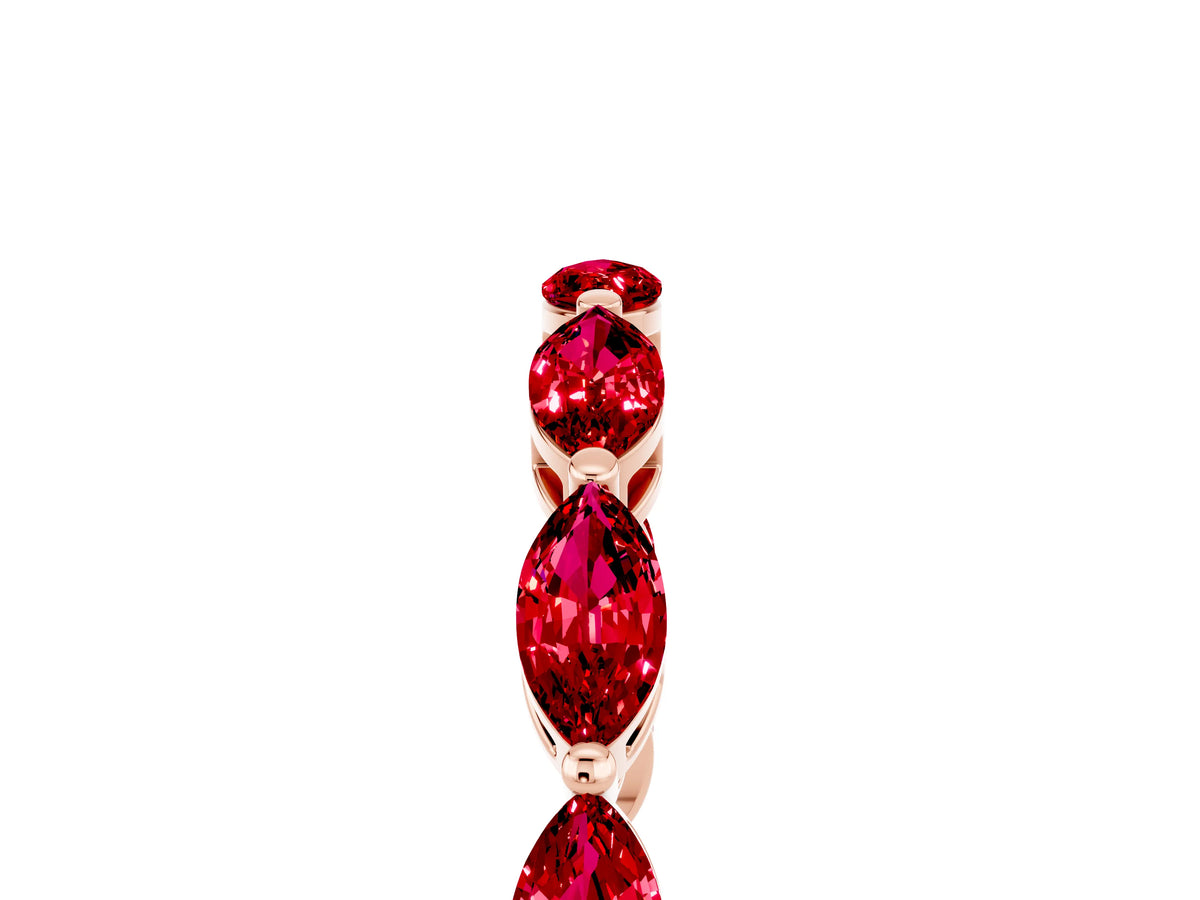 Marquise Ruby Eternity Band in Rose gold with U-Prong Setting_5