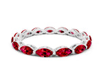 Marquise Ruby Eternity Band in White gold with U-Prong Setting