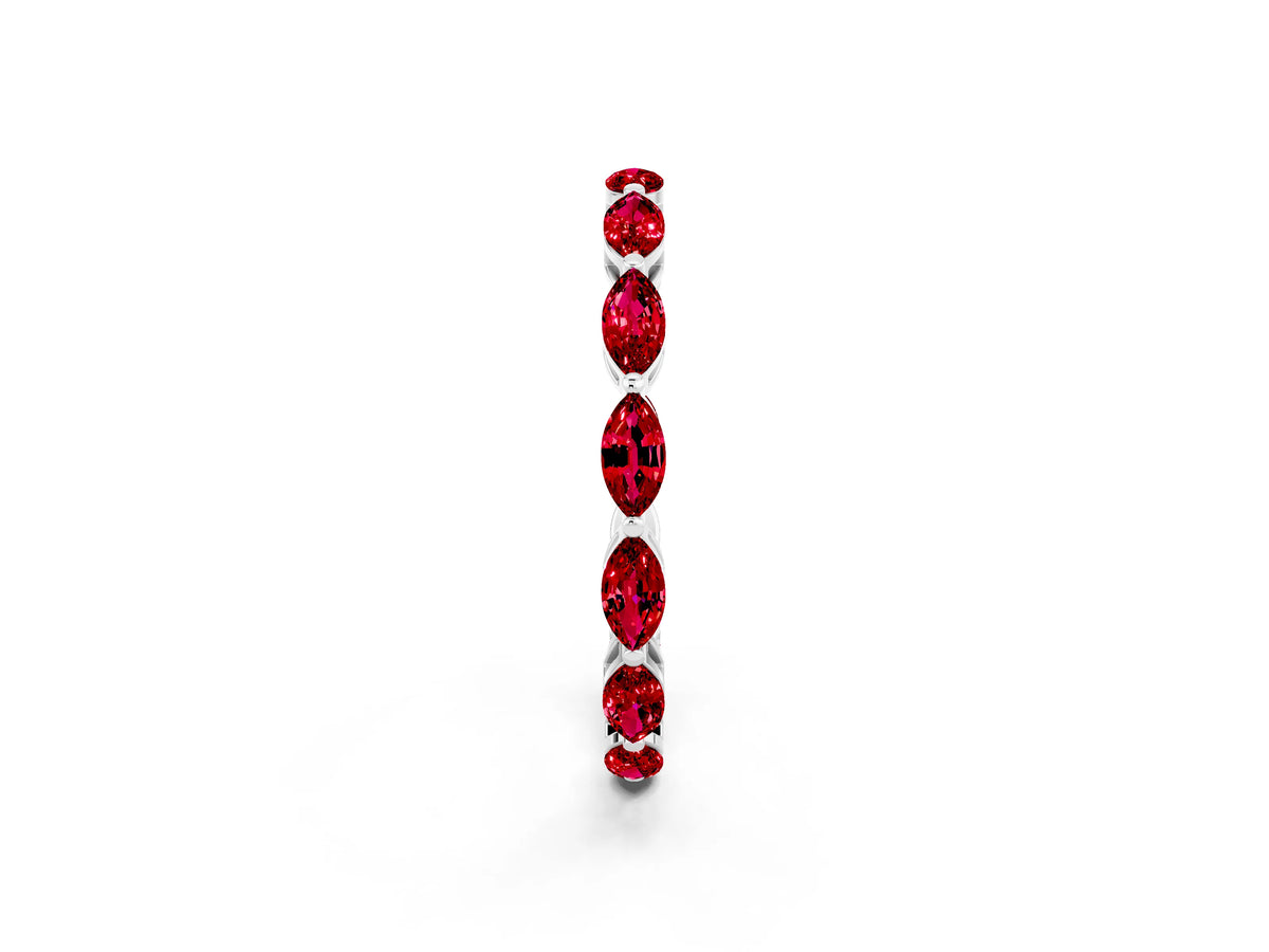 Marquise Ruby Eternity Band in White gold with U-Prong Setting_2