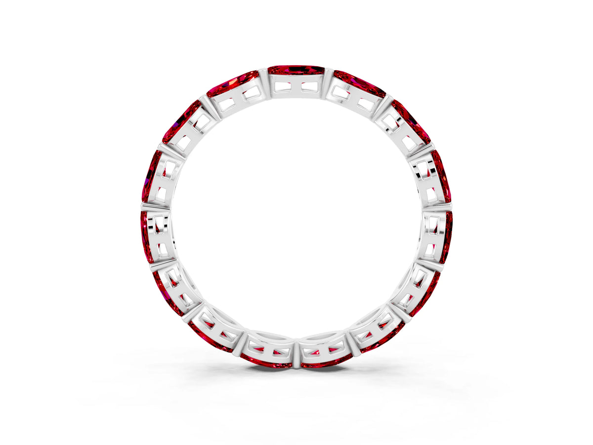 Marquise Ruby Eternity Band in White gold with U-Prong Setting_3