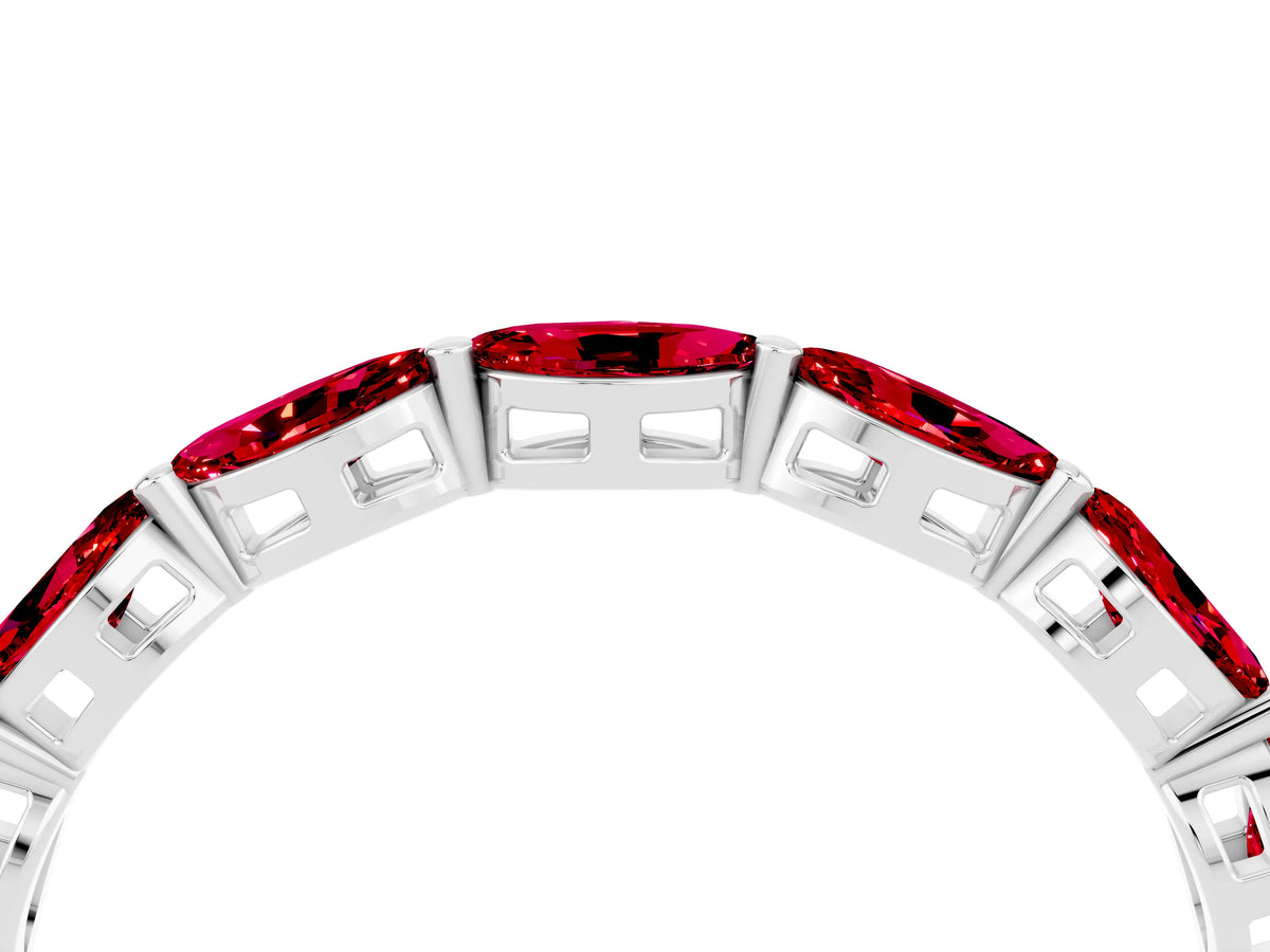 Marquise Ruby Eternity Band in White gold with U-Prong Setting_4