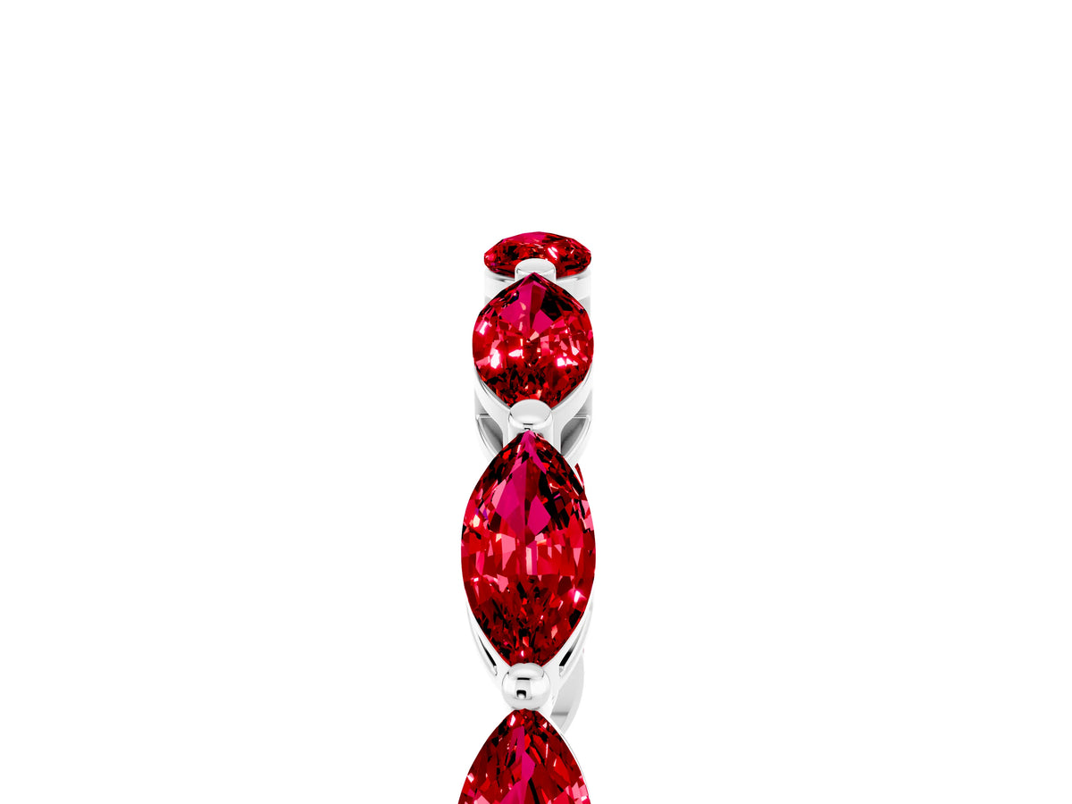 Marquise Ruby Eternity Band in White gold with U-Prong Setting_5