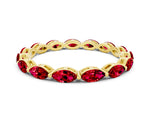 Marquise Ruby Eternity Band in Yellow gold with U-Prong Setting