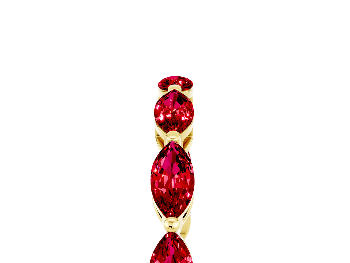 Marquise Ruby Eternity Band in Yellow gold with U-Prong Setting_5