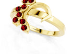 Marquise Ruby Floral Cluster Bypass Ring in Yellow gold with Prong Setting_1
