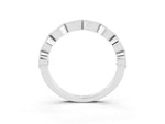 Marquise Ruby Milgrain Half Eternity Band in Silver with Bezel Setting_3