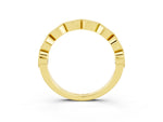 Marquise Ruby Milgrain Half Eternity Band in Yellow gold with Bezel Setting_3