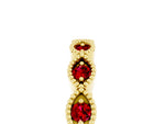 Marquise Ruby Milgrain Half Eternity Band in Yellow gold with Bezel Setting_5