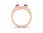Marquise Ruby Open Band Ring in Rose gold with Tension Setting_3
