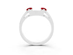 Marquise Ruby Open Band Ring in Silver with Tension Setting_3