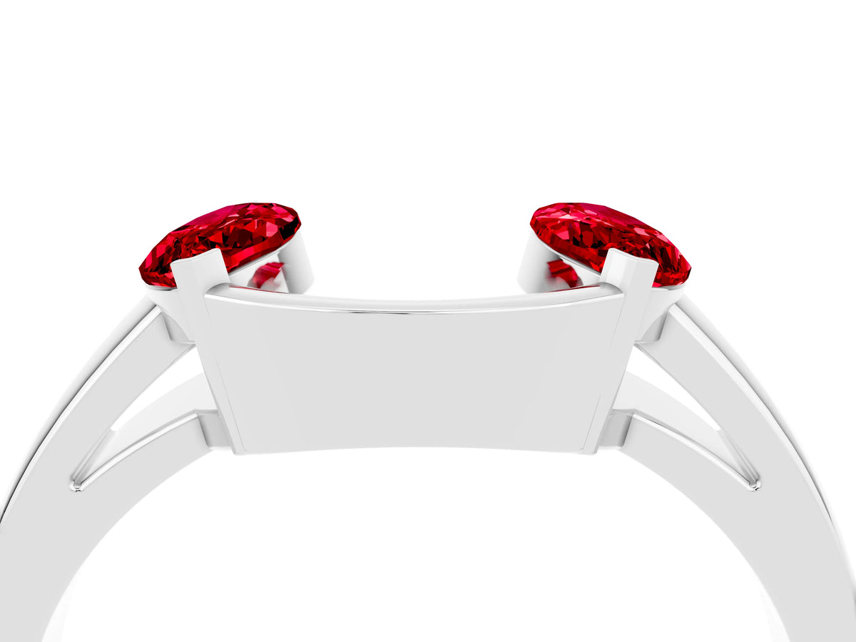 Marquise Ruby Open Band Ring in Silver with Tension Setting_4